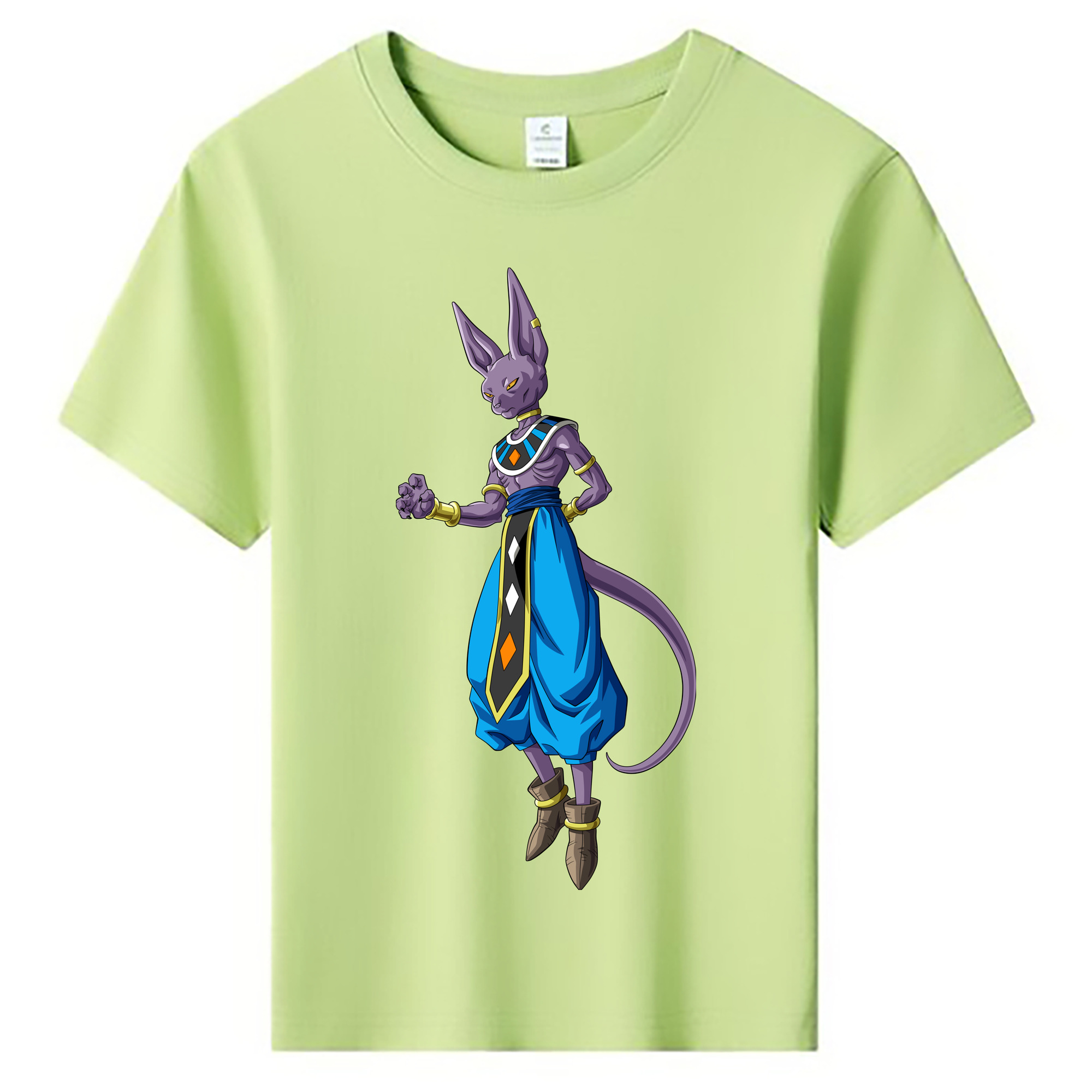 （画像用） ドラゴンボール ビルス 破壊神ビルス DRAGON BALL Beerus Birusu 綿100％キッズTシャツ（フロントプリント）
